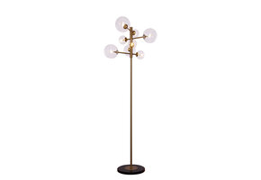 Vloerlamp Maxime helder glas | 8 lichts - Goud