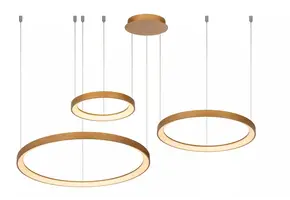 Design hanglamp Rings - Goud incl. Led