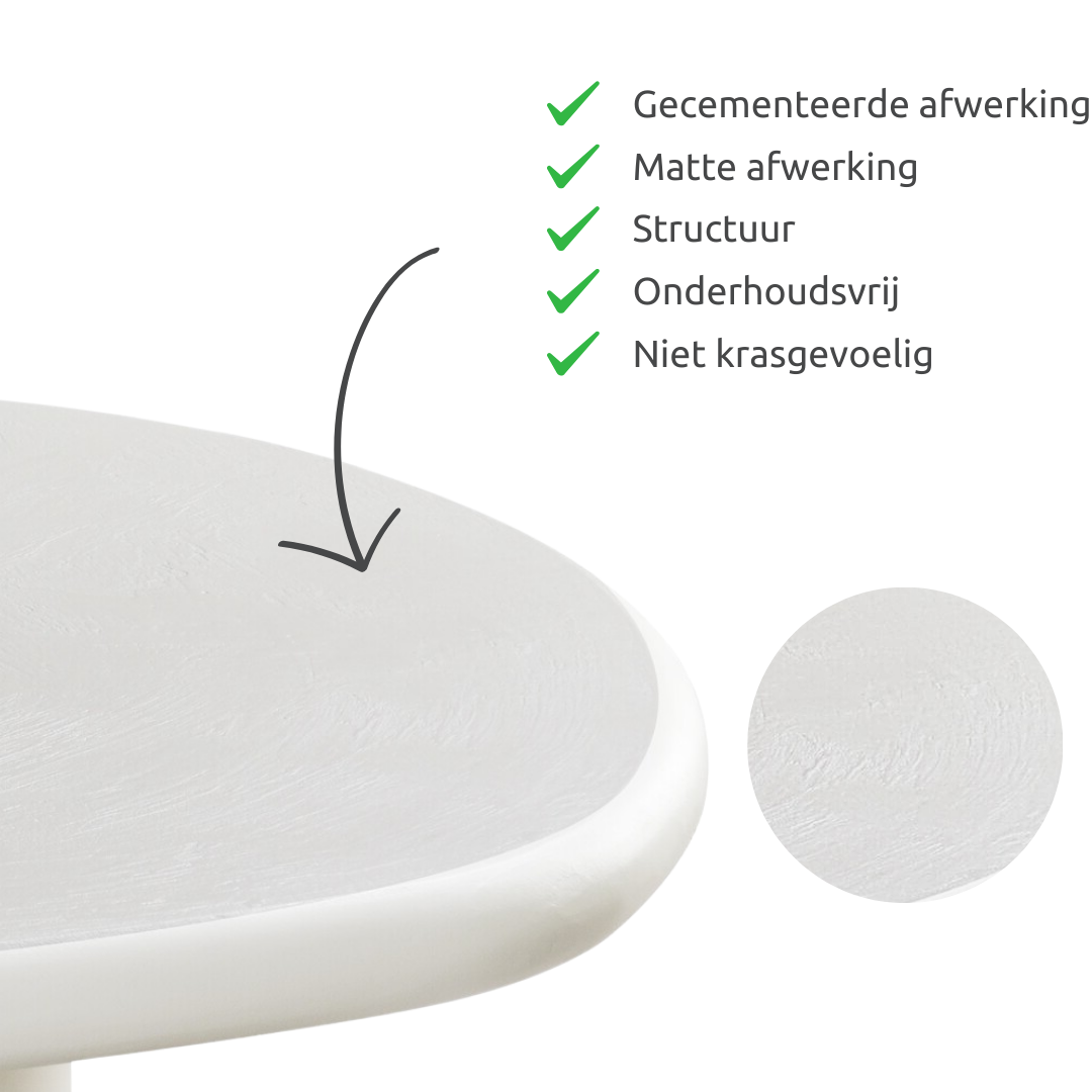 Bijzettafel Amy Rond - Japandi  Ø55 x 62 cm