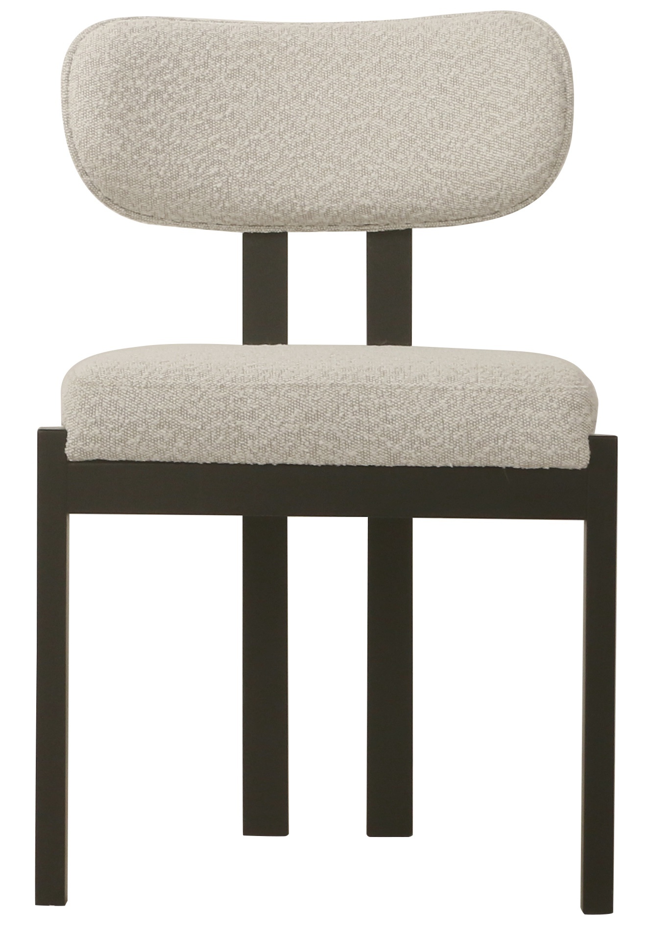 Eetkamerstoel Trisano Bouclé Teddy stof - Zwart eikenhout