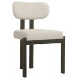 Eetkamerstoel Trisano Bouclé Teddy stof - Zwart eikenhout