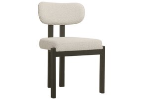 Eetkamerstoel Trisano Bouclé Teddy stof - Zwart eikenhout