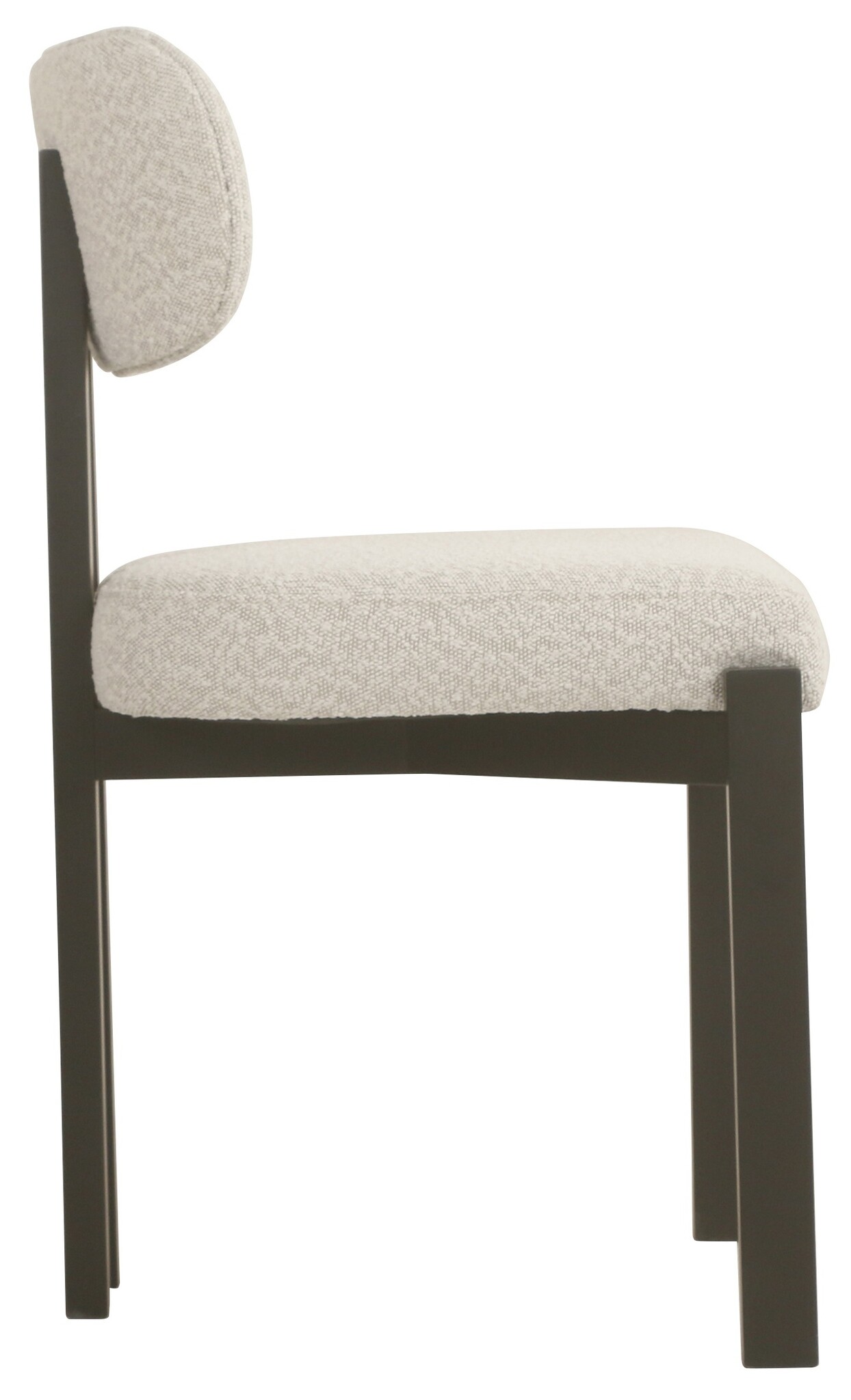 Eetkamerstoel Trisano Bouclé Teddy stof - Zwart eikenhout