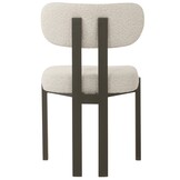 Eetkamerstoel Trisano Bouclé Teddy stof - Zwart eikenhout