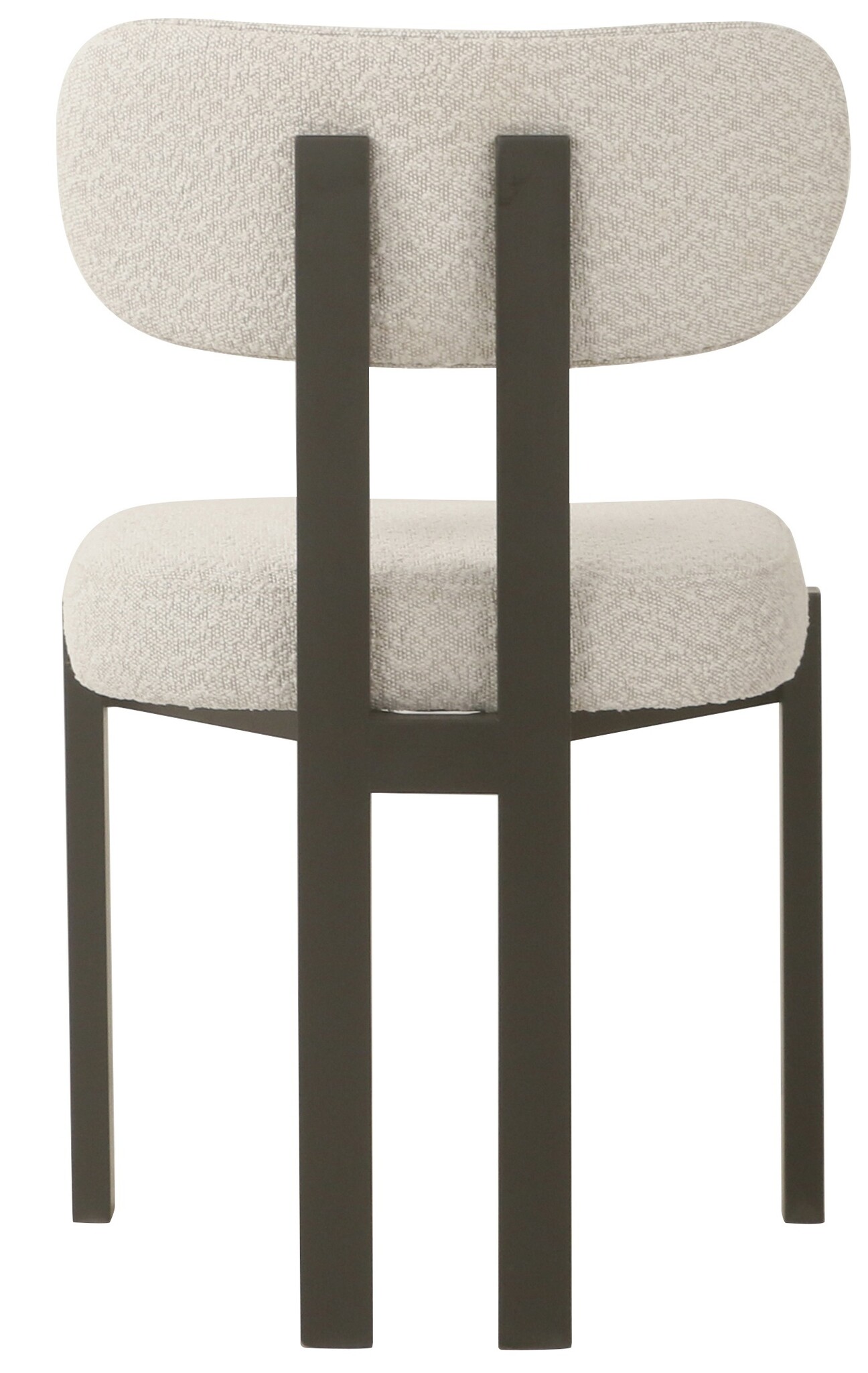 Eetkamerstoel Trisano Bouclé Teddy stof - Zwart eikenhout