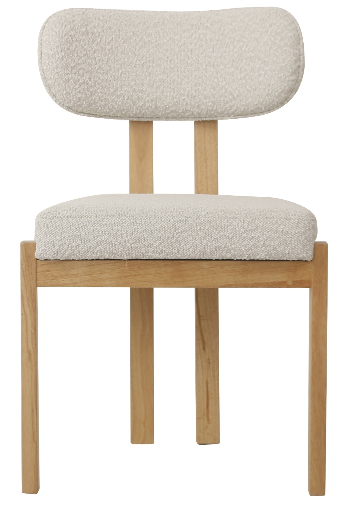 Eetkamerstoel Trisano Bouclé Teddy stof - Licht eikenhout