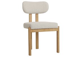 Eetkamerstoel Trisano Bouclé Teddy stof - Licht eikenhout