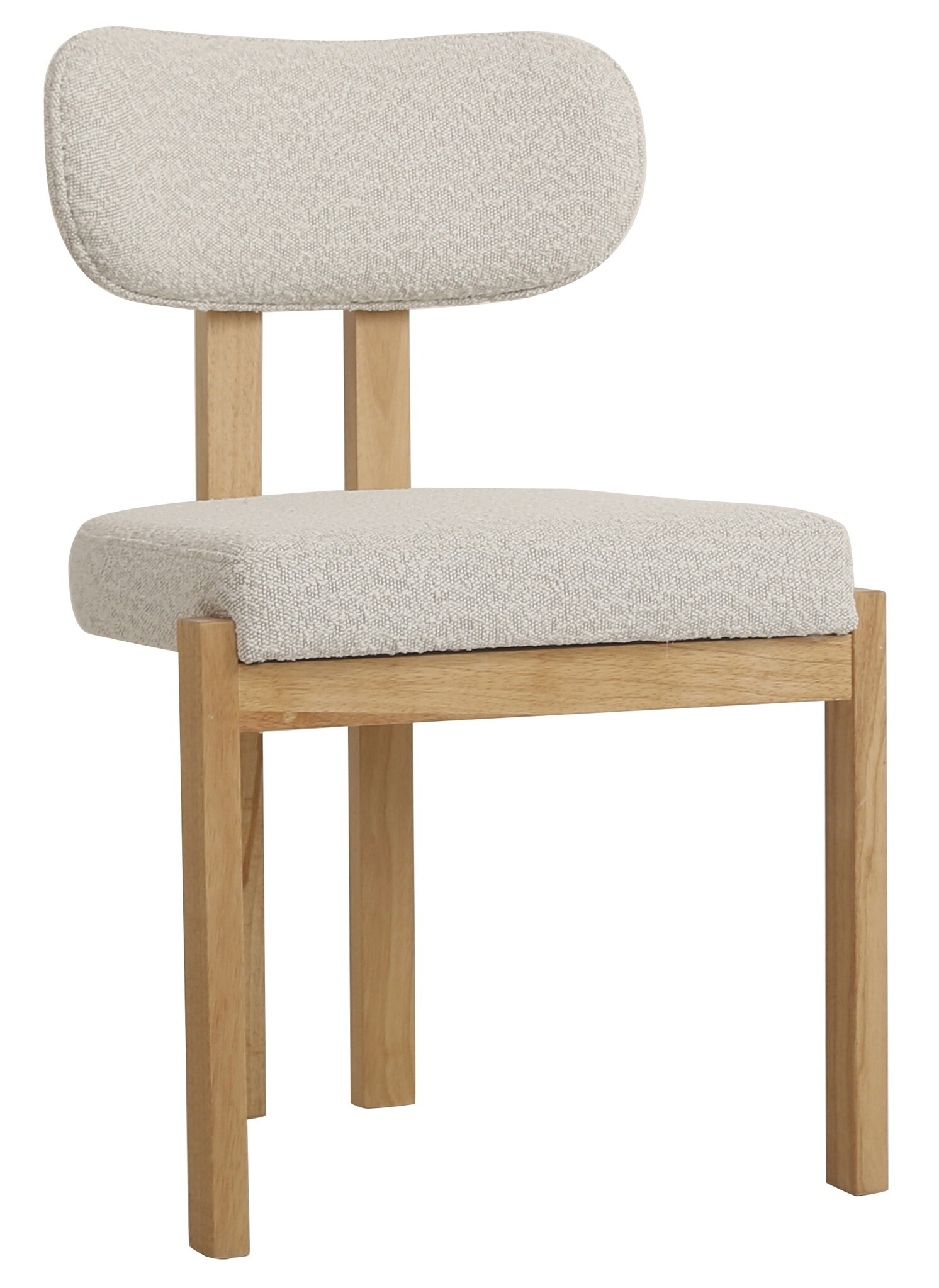 Eetkamerstoel Trisano Bouclé Teddy stof - Licht eikenhout