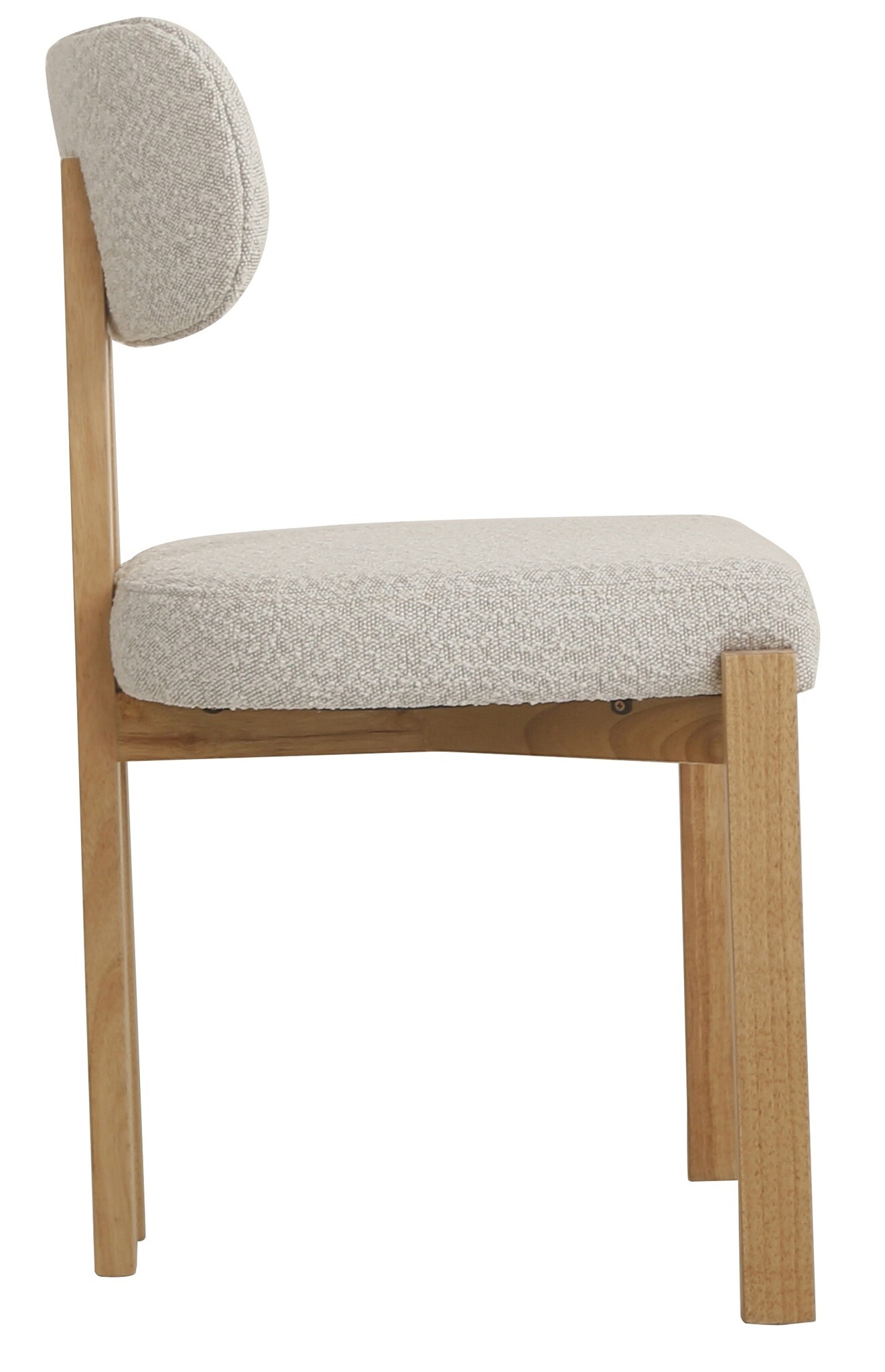 Eetkamerstoel Trisano Bouclé Teddy stof - Licht eikenhout