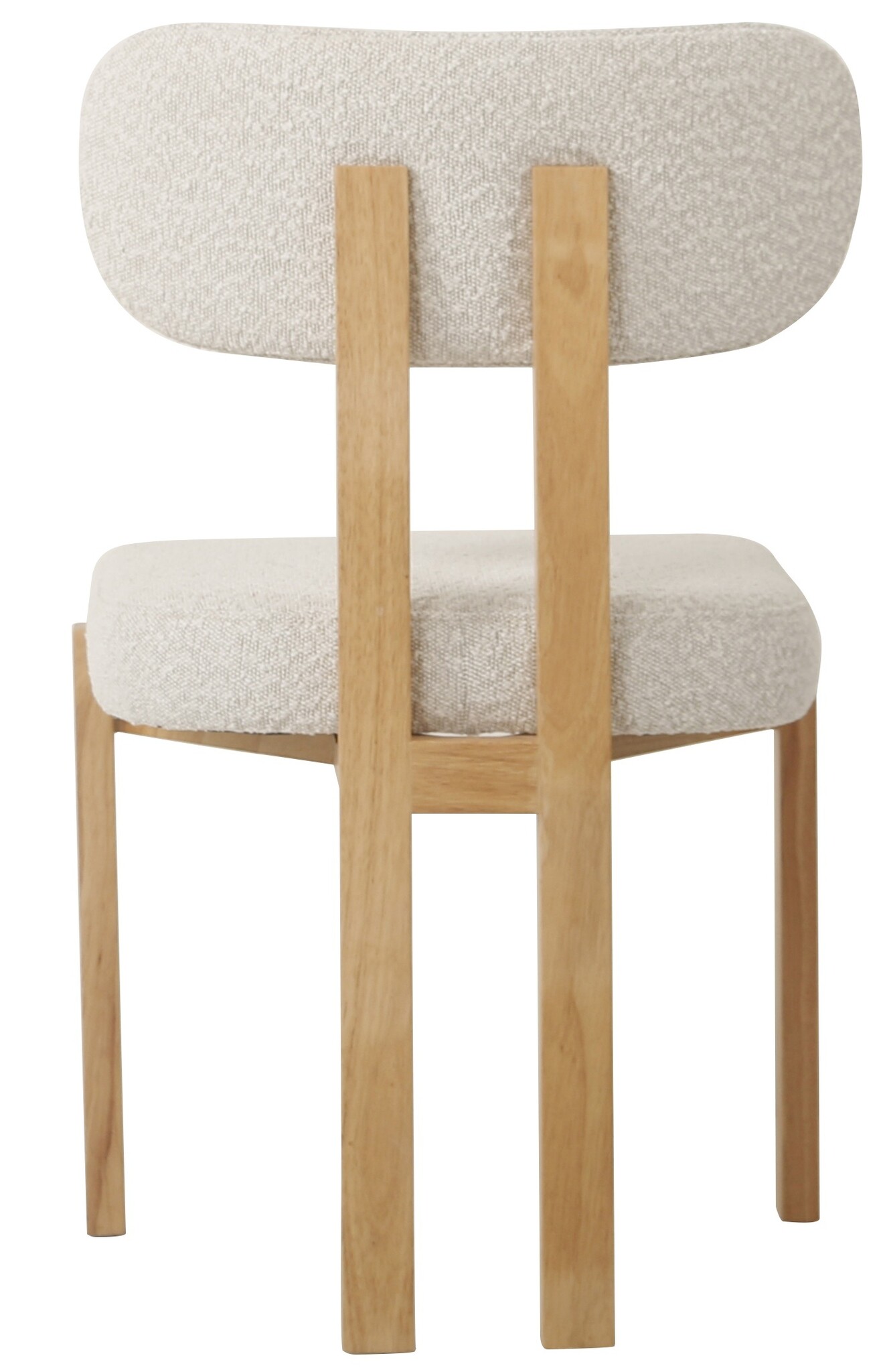 Eetkamerstoel Trisano Bouclé Teddy stof - Licht eikenhout