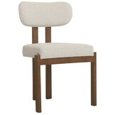 Eetkamerstoel Trisano Bouclé Teddy stof - Walnoot