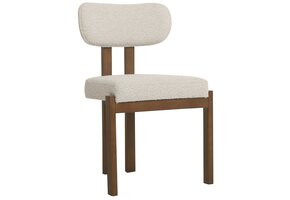 Eetkamerstoel Trisano Bouclé Teddy stof - Walnoot