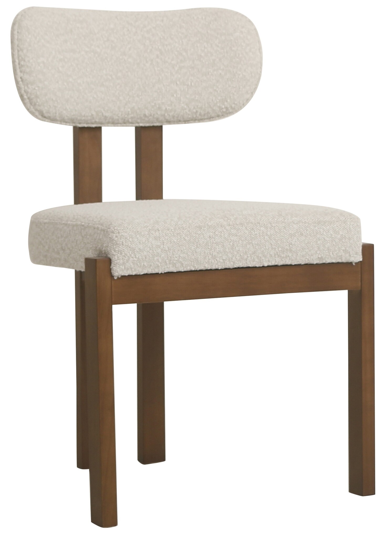 Eetkamerstoel Trisano Bouclé Teddy stof - Walnoot