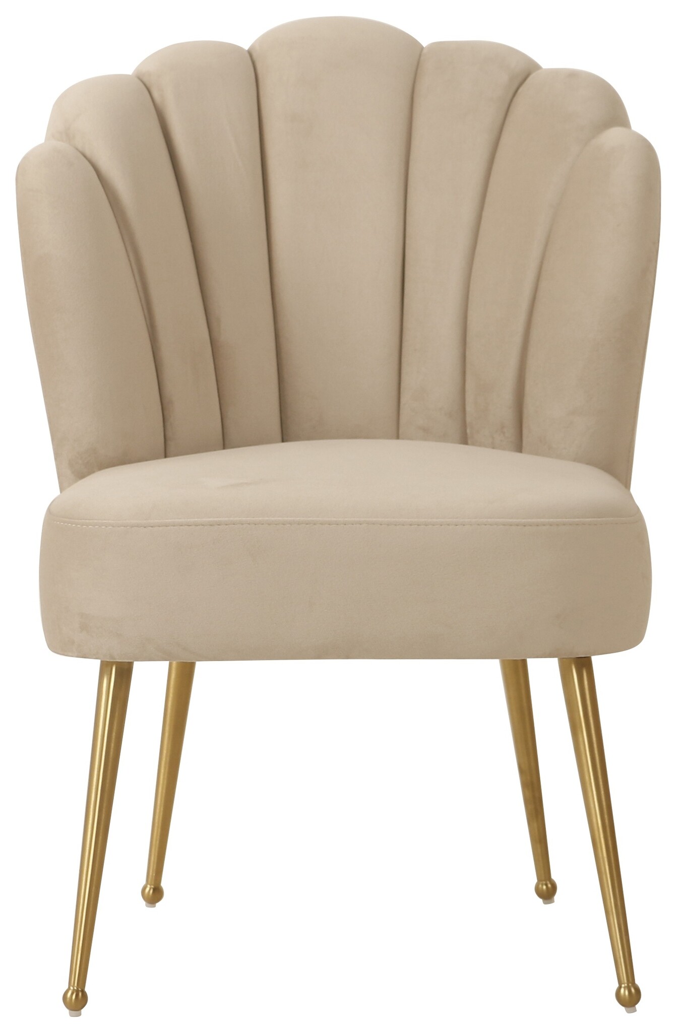 Schelp stoel Lyon Velvet Taupe / Gold