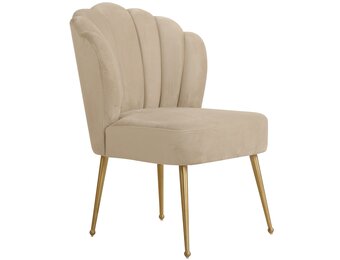 Schelp stoel Lyon Velvet Taupe / Gold