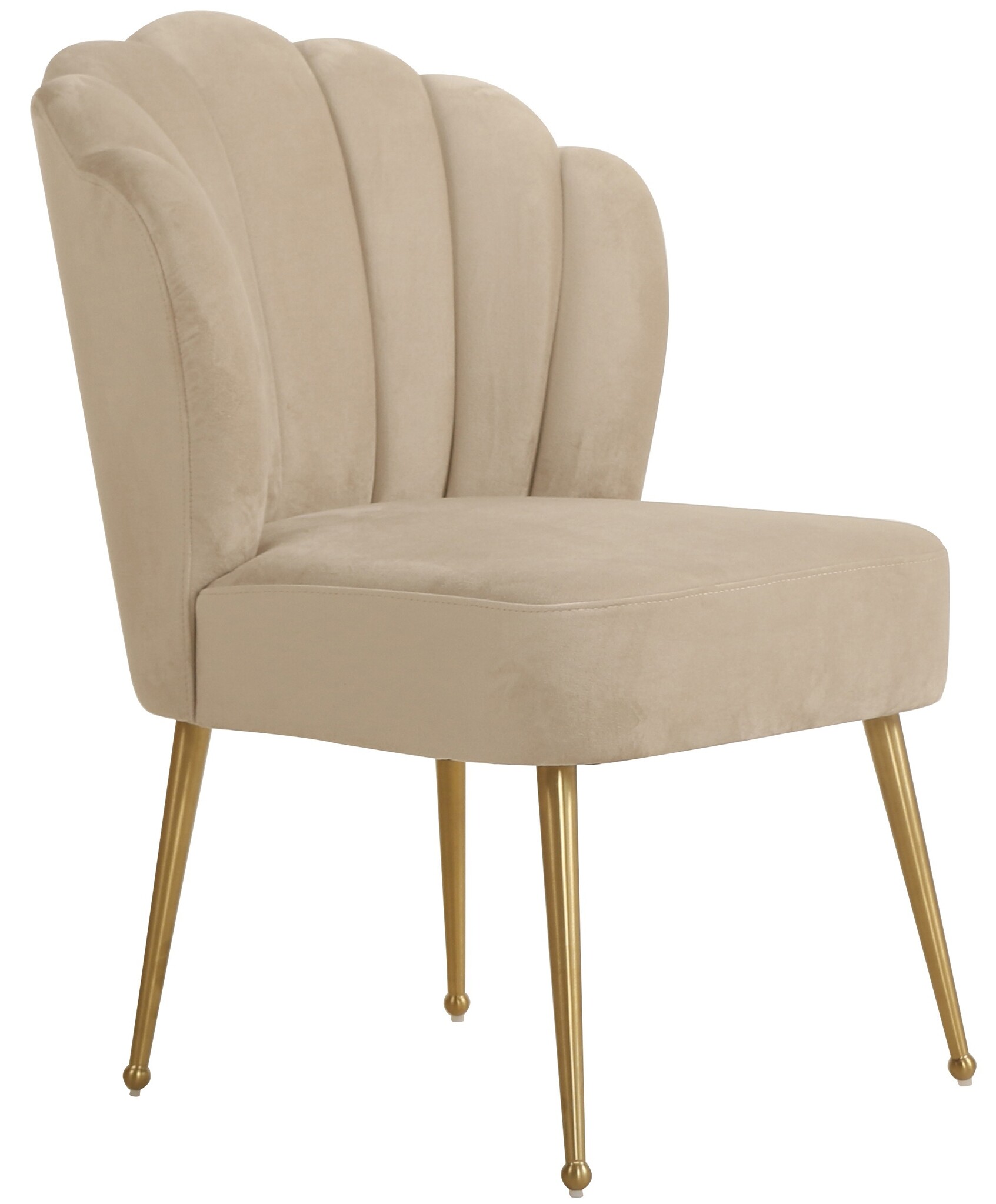 Schelp stoel Lyon Velvet Taupe / Gold