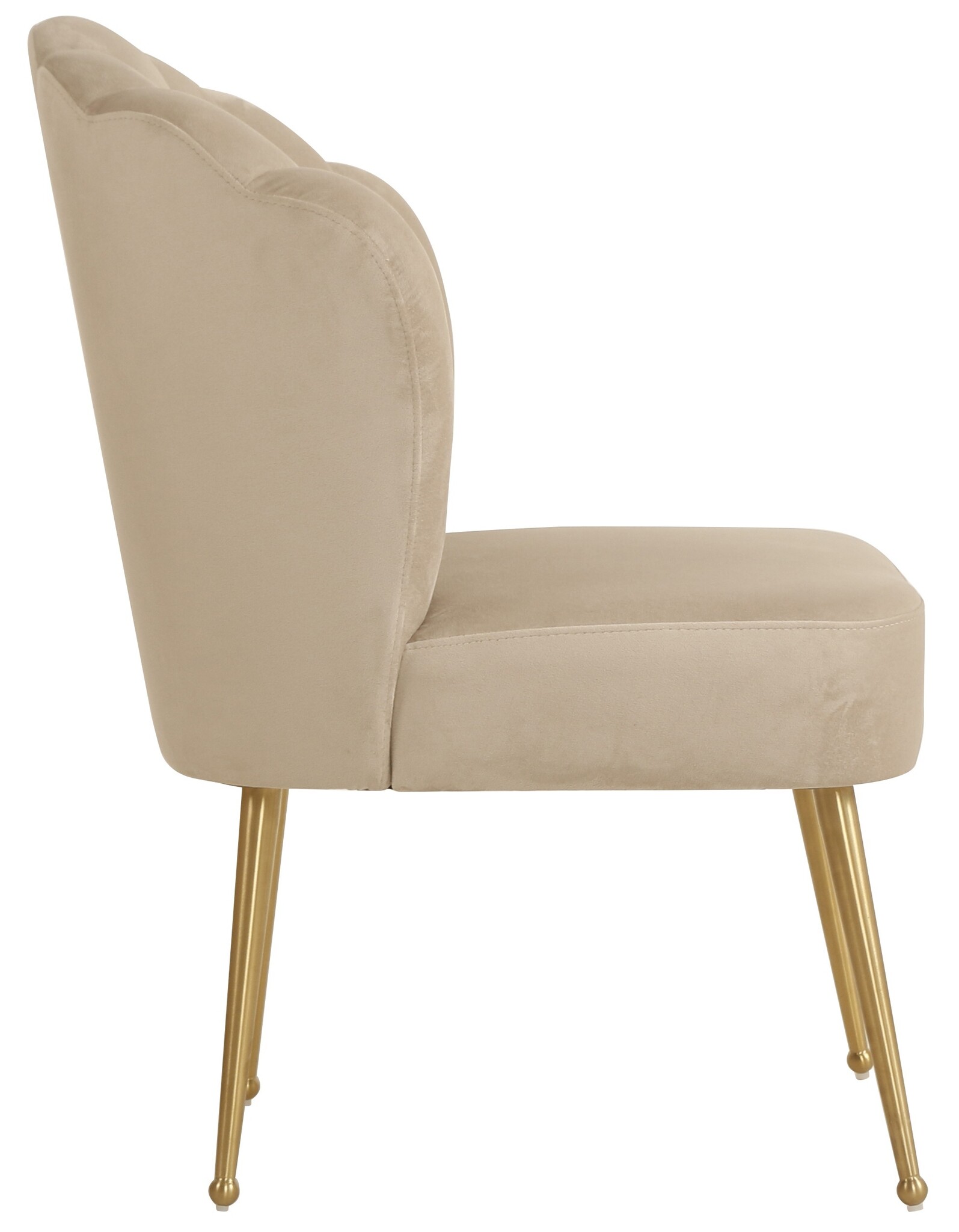 Schelp stoel Lyon Velvet Taupe / Gold