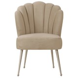 Schelp stoel Lyon Velvet Taupe / Zilver