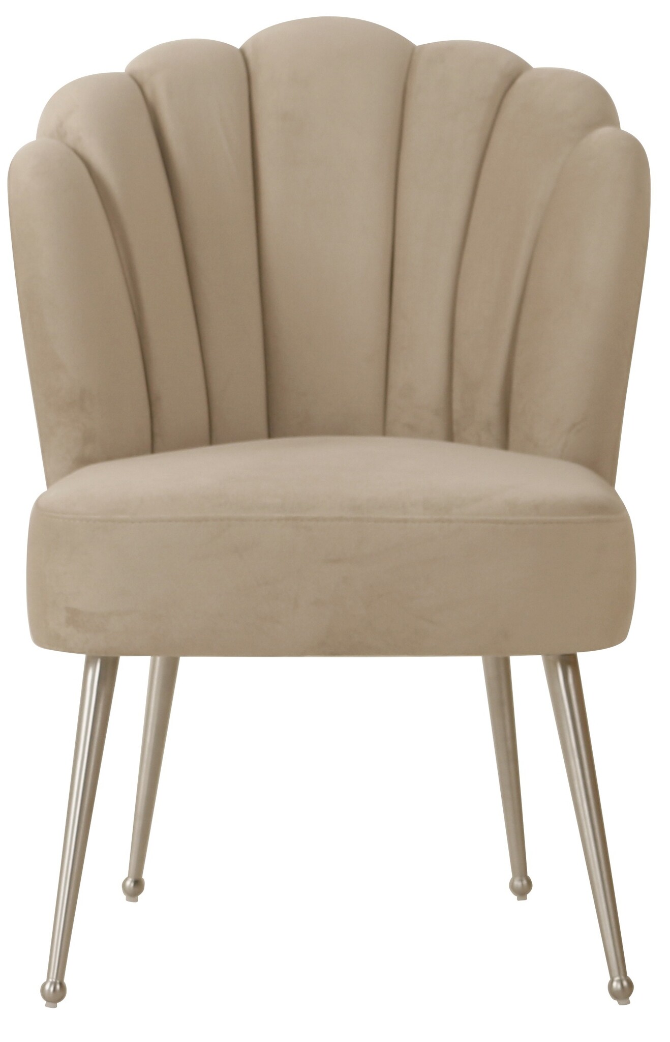 Schelp stoel Lyon Velvet Taupe / Zilver