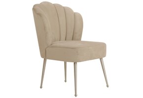 Schelp stoel Lyon Velvet Taupe / Zilver