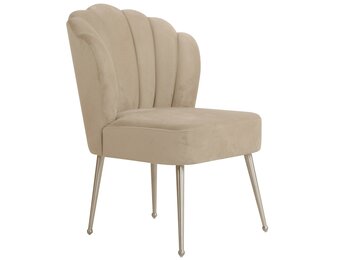Schelp stoel Lyon Velvet Taupe / Zilver