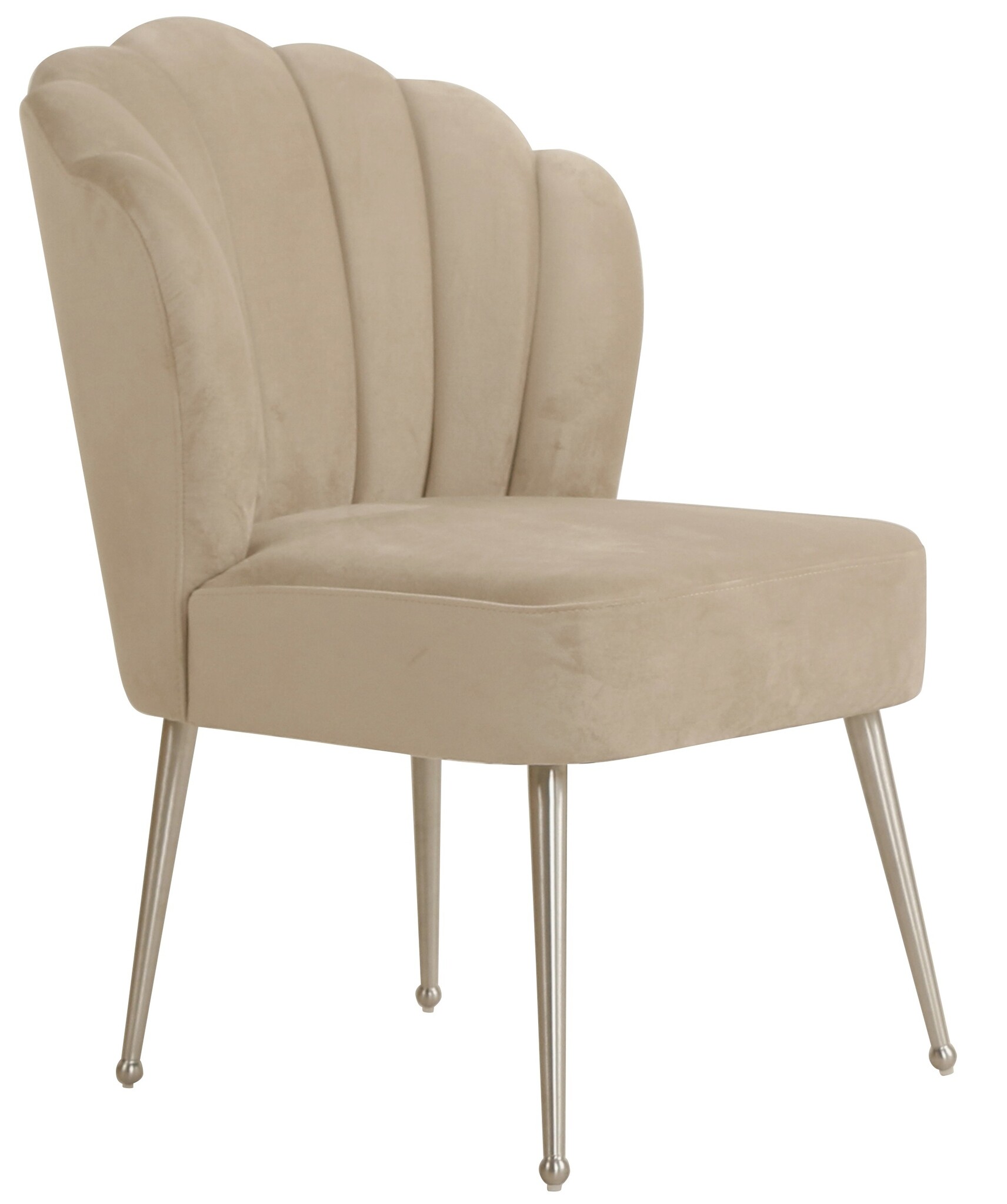 Schelp stoel Lyon Velvet Taupe / Zilver