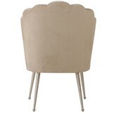 Schelp stoel Lyon Velvet Taupe / Zilver