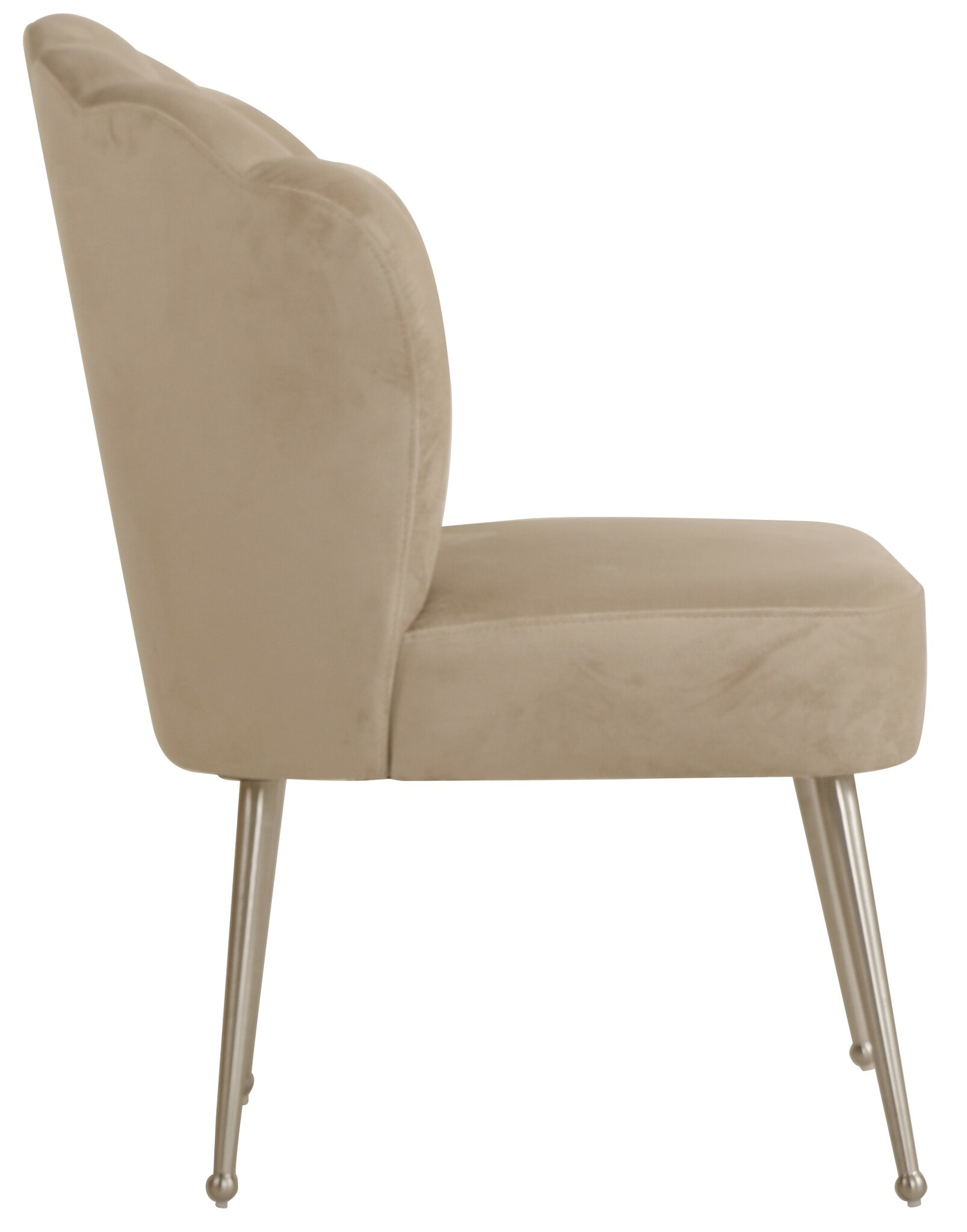 Schelp stoel Lyon Velvet Taupe / Zilver