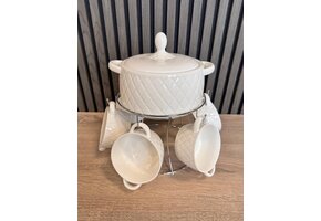 Soepset Pineapple – 8-delig | Luxe Soepservies met Standaard