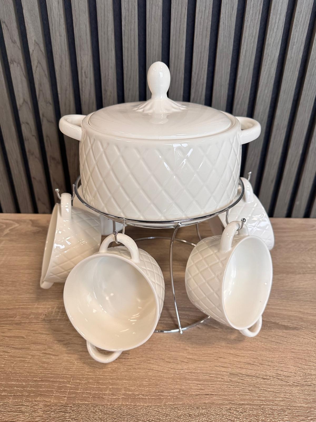 Soepset Pineapple – 8-delig | Luxe Soepservies met Standaard