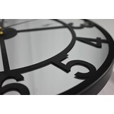 Luxe Wandklok Spiegelglas | Zwart Metaal 60 cm