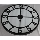 Luxe Wandklok Spiegelglas | Zwart Metaal 60 cm