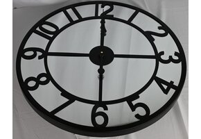 Luxe Wandklok Spiegelglas | Zwart Metaal 60 cm