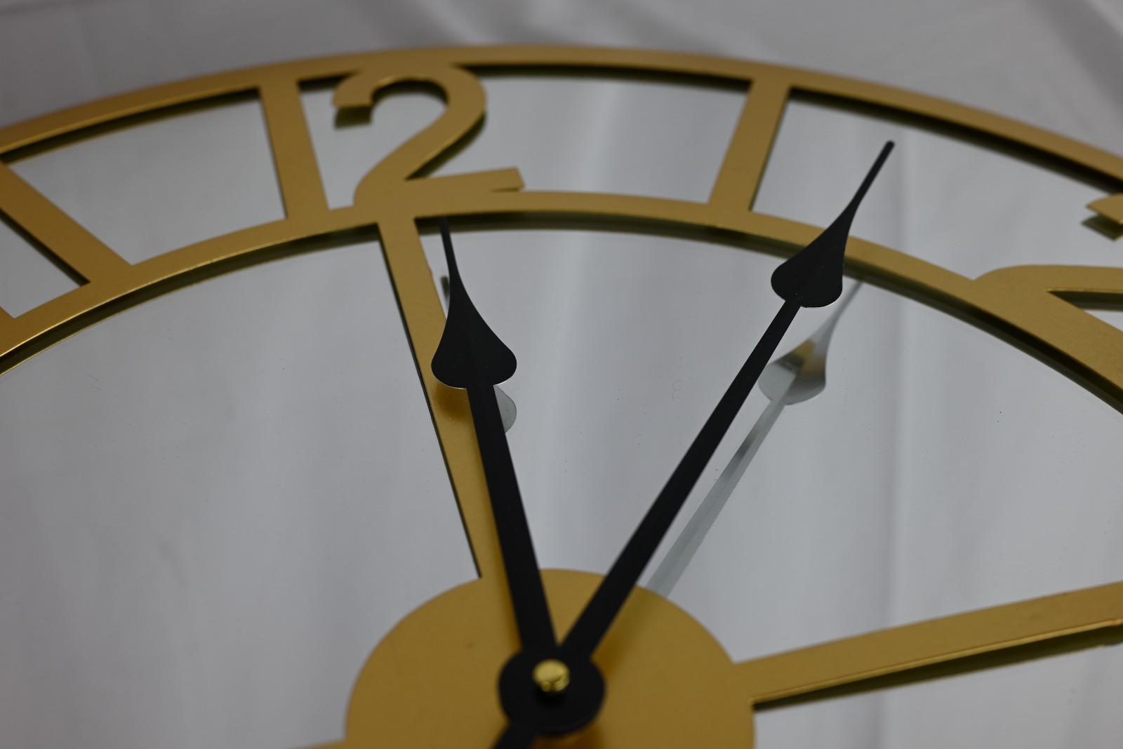 Luxe Wandklok Spiegelglas | Goud Metaal 60 cm