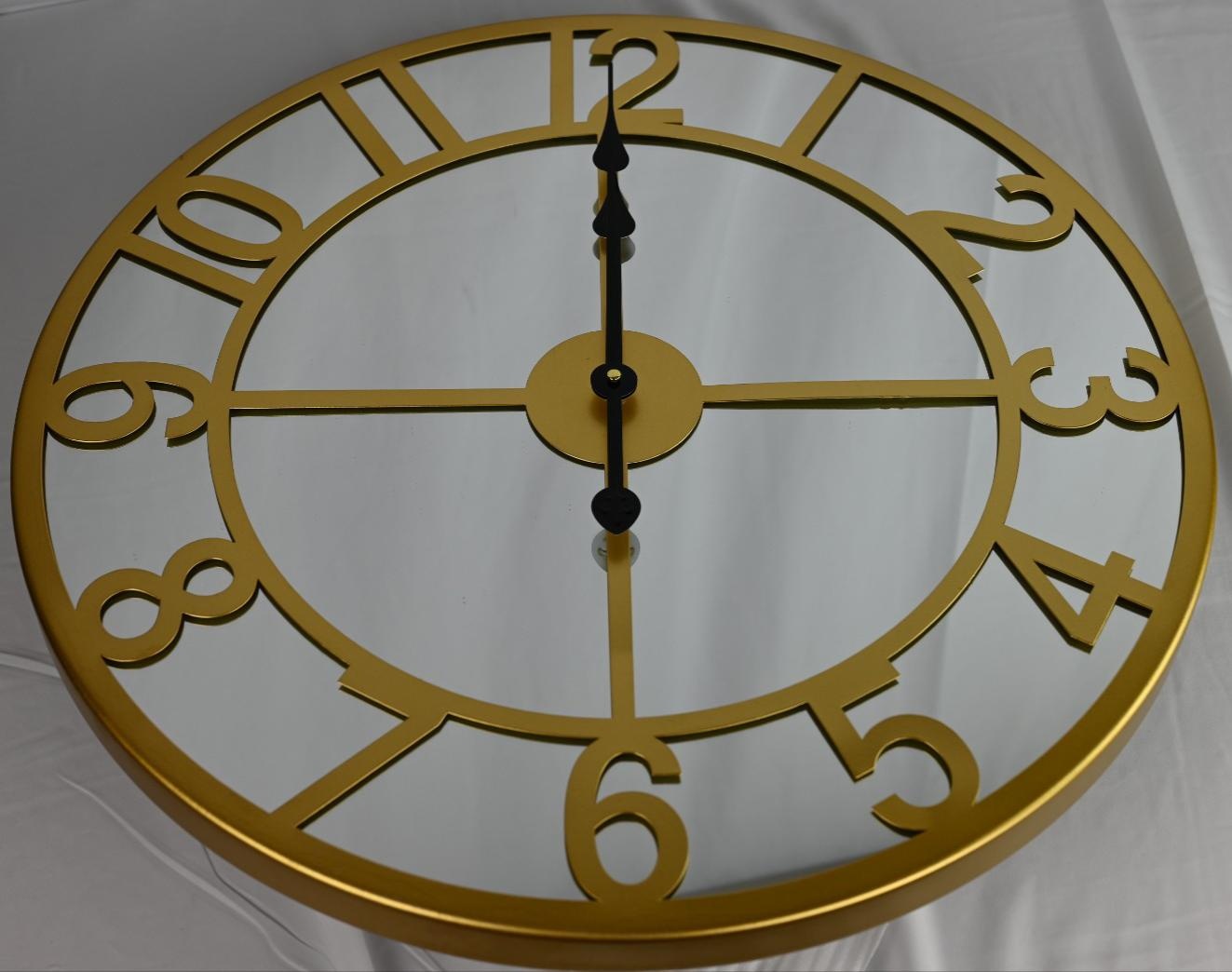 Luxe Wandklok Spiegelglas | Goud Metaal 60 cm