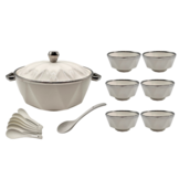 Soep Set Diamond - Wit/Zilver
