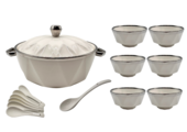 Soep Set Diamond - Wit/Zilver