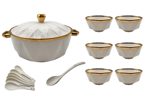 Soep Set Diamond - Wit/Goud