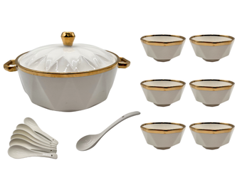 Soep Set Diamond - Wit/Goud