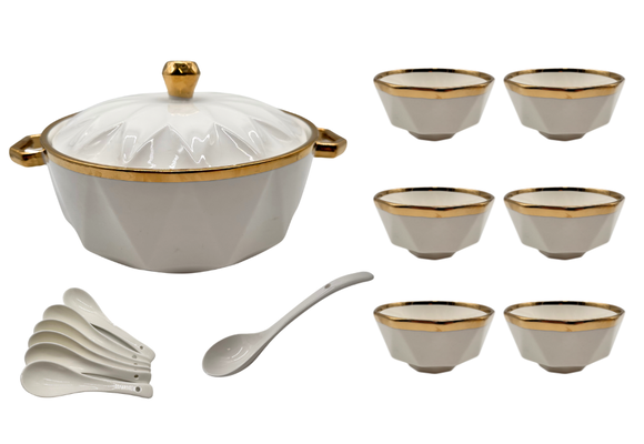Soep Set Diamond - Wit/Goud