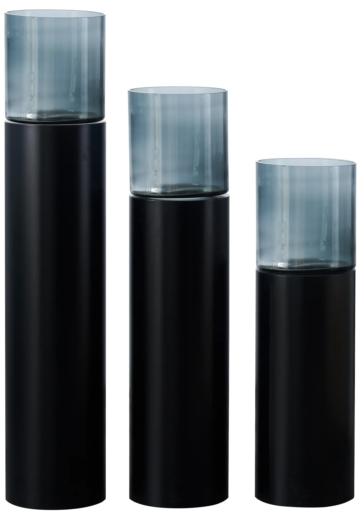 Luxe Windlicht op pilaar Zwart - 130 cm