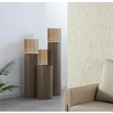 Luxe Windlicht op pilaar Champagne - 3 stuks: H90 + H110 + H130 cm