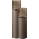 Luxe Windlicht op pilaar Champagne - 2 stuks: H90 + H110 cm