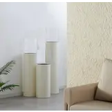 Luxe Windlicht op pilaar Crème - 2 stuks: H90 + H110 cm