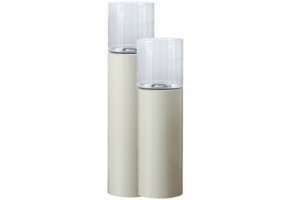 Luxe Windlicht op pilaar Crème - 2 stuks