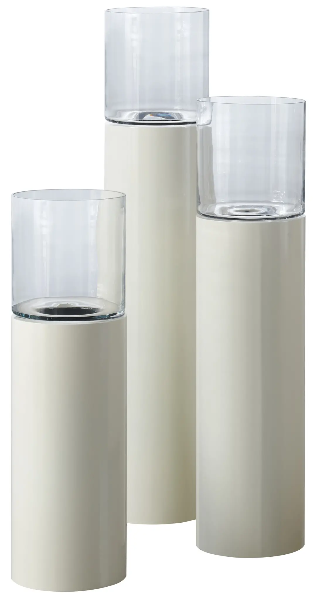 Luxe Windlicht op pilaar Crème - 110 cm