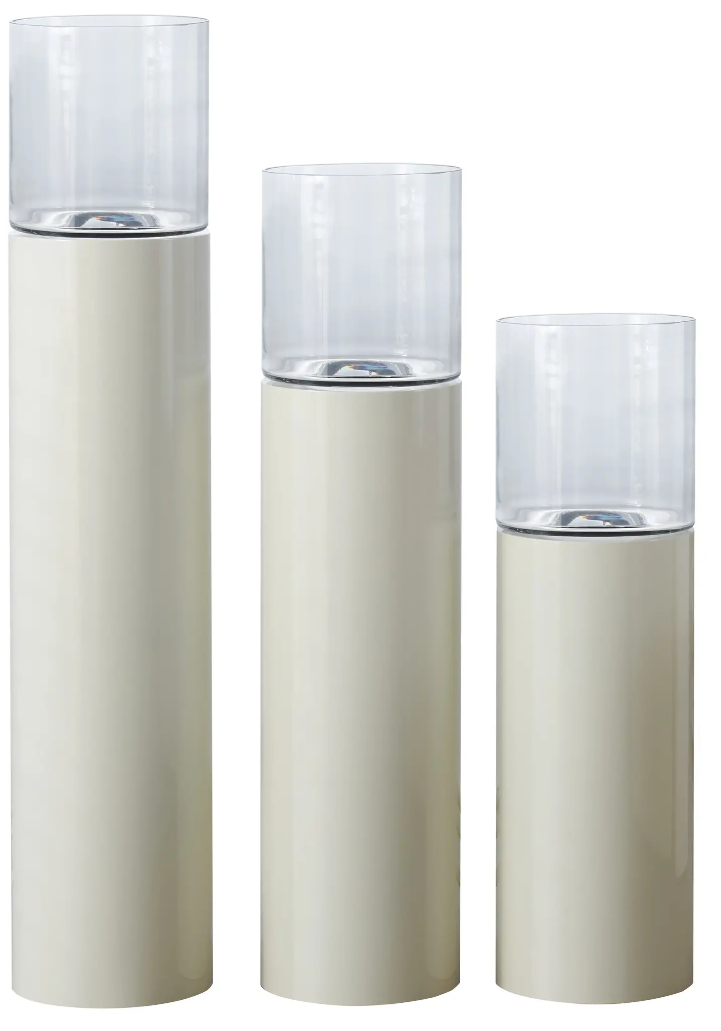 Luxe Windlicht op pilaar Crème - 110 cm