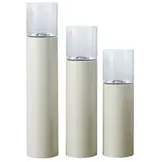 Luxe Windlicht op pilaar Crème - 90 cm