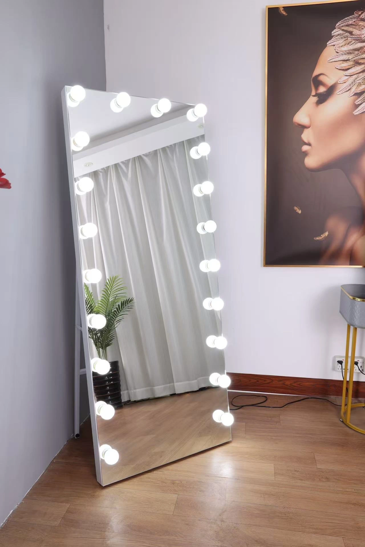 Hollywood passpiegel 70 x 170 cm - Wit