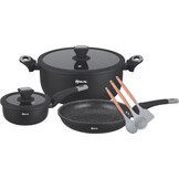 Pannenset 13-delig | Zwart - Inductiebestendig